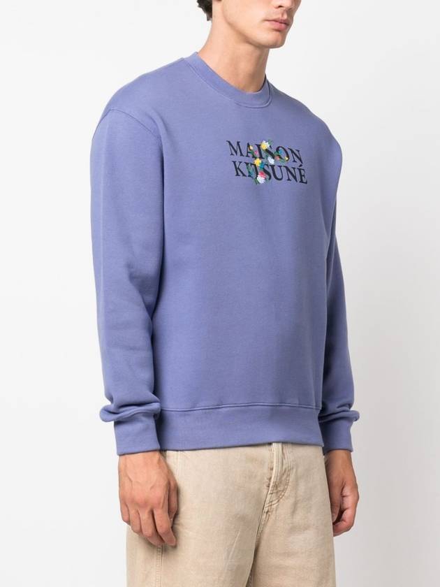 Flower Logo Print Comfort Sweatshirt Purple - MAISON KITSUNE - BALAAN 4