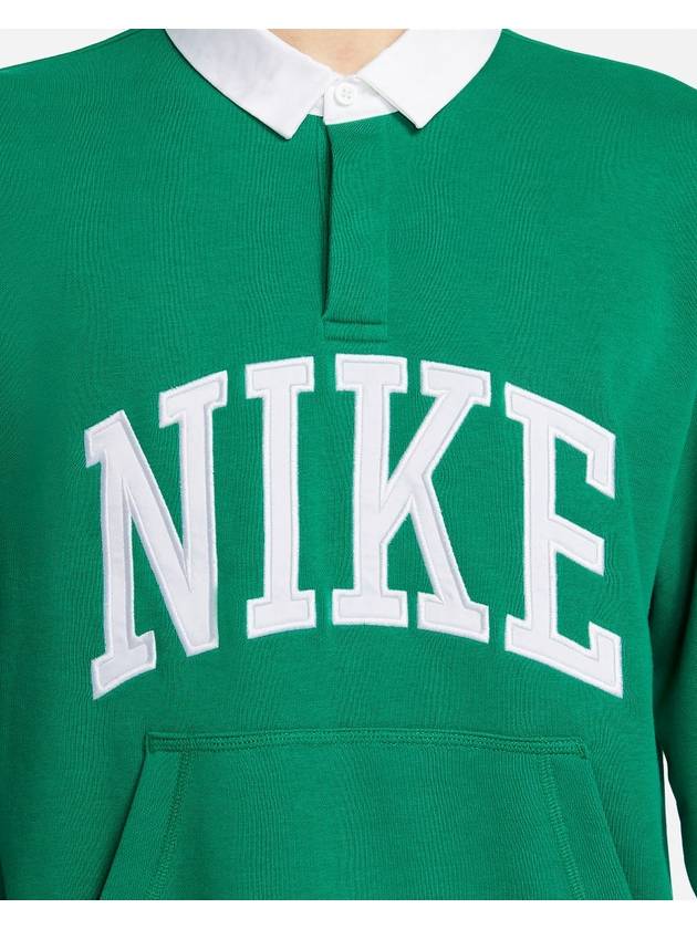 Club Fleece Long Sleeves Polo Shirt Green - NIKE - BALAAN 5