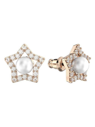 Stella Pearl Star Stud Earrings Rose Gold - SWAROVSKI - BALAAN 1