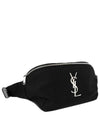 Cassandre Classic Canvas Leather Belt Bag Black - SAINT LAURENT - BALAAN 3