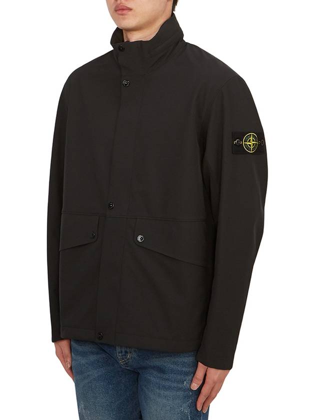 Logo Light Soft Shell Jacket Black - STONE ISLAND - BALAAN 4