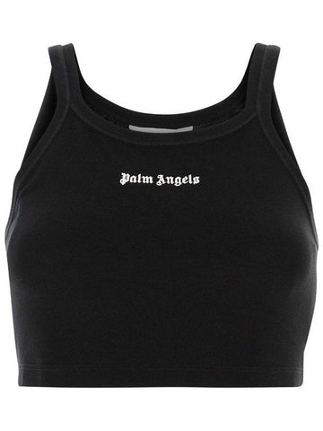 Palm Angels Black Cotton Top - PALM ANGELS - BALAAN 1