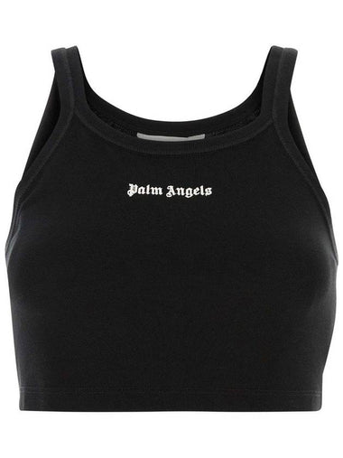 Palm Angels Black Cotton Top - PALM ANGELS - BALAAN 1