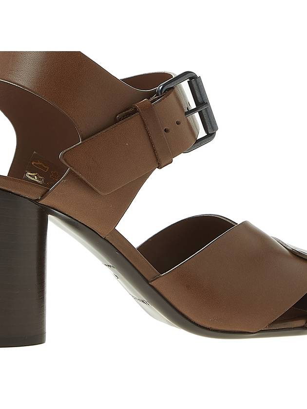 Strap Leather Sandals Heel Hazelnut Brown - LEMAIRE - BALAAN.