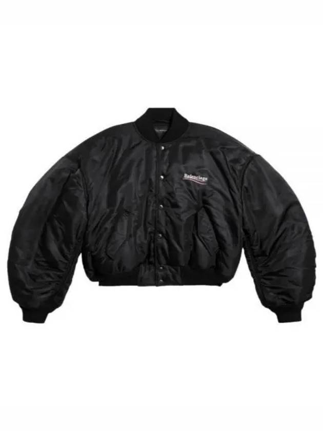 Embroidered Logo Bomber Jacket Black - BALENCIAGA - BALAAN 2