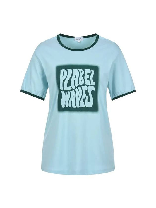 Wave color combination T-shirt MW3ME275SBL - P_LABEL - BALAAN 1