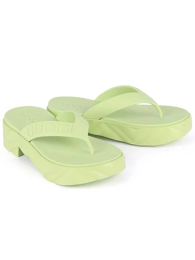 Women's Logo Thong Platform Flip Flops Green - GUCCI - BALAAN 2