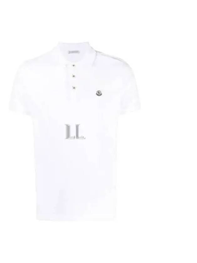 Logo Patch Polo Shirt White - MONCLER - BALAAN 2