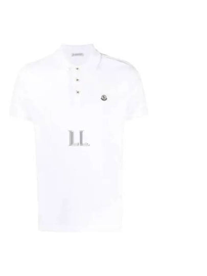 Logo Patch Polo Shirt White - MONCLER - BALAAN 2