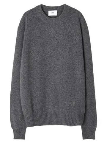 Chain stitch heart logo cashmere knit men - AMI - BALAAN 1