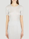 Pleated Please Issey Miyake Basic Round Neck Plissé TShirt - ISSEY MIYAKE - BALAAN 2