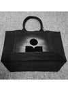 Women's Yenky Flocked Logo Tote Bag Black - ISABEL MARANT - BALAAN 5