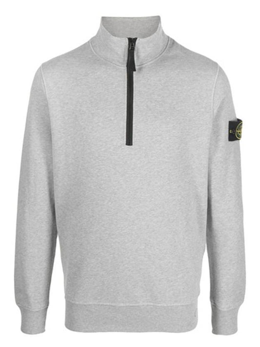 Wappen Patch Half Zip-up Sweatshirt Grey - STONE ISLAND - BALAAN 1