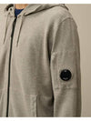 Light Fleece Zip Up Hoodie Grey - CP COMPANY - BALAAN 3