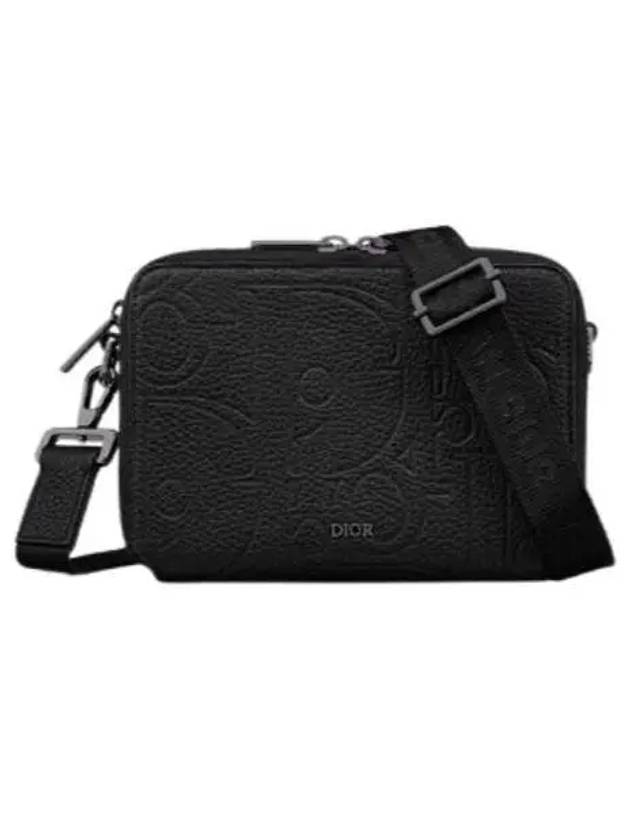 Strap Zipper Pouch Leather Cross Bag Black - DIOR - BALAAN 2