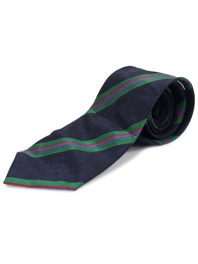 100 silk navy striped pattern tie - NINA RICCI - BALAAN 2