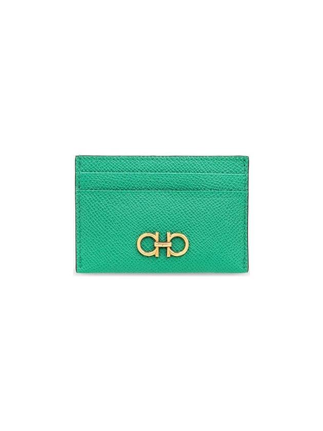 Gancini Card Wallet Green - SALVATORE FERRAGAMO - BALAAN 1