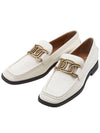 Kate Metal Chain Leather Loafers White - TOD'S - BALAAN.