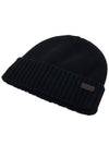 Cotton Logo Patch Beanie Black - BARBOUR - BALAAN.