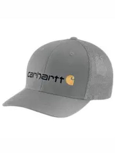 Logo Mesh Canvas Ball Cap Grey - CARHARTT - BALAAN 1