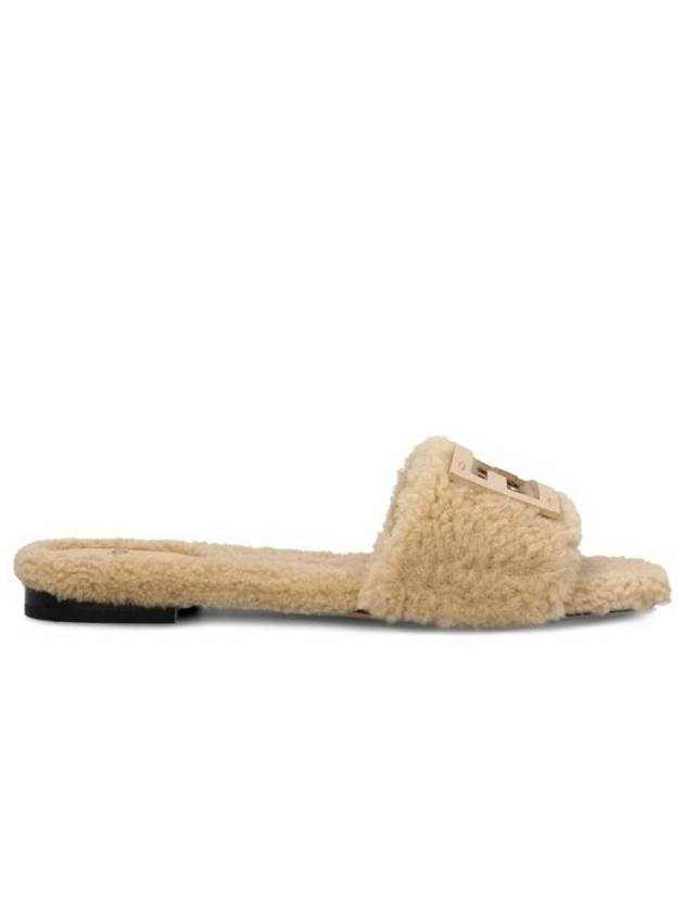 Baguette Leather Slide Slippers Ivory - FENDI - BALAAN 2