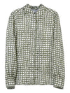 Geometric Pattern Silk Long Sleeve Shirt Natural Green - MAX MARA - BALAAN 9