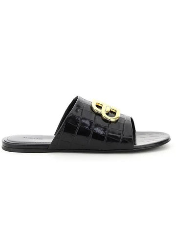 Women's BB Logo Leather Mule Black - BALENCIAGA - BALAAN 1