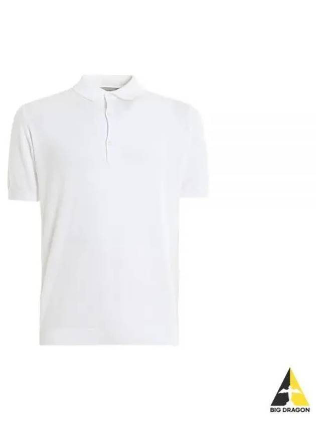 24 Adrian White Polo Knit - JOHN SMEDLEY - BALAAN 1