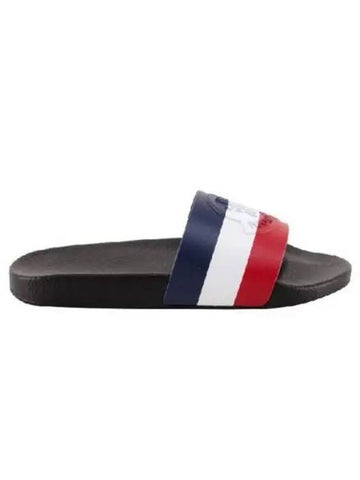 4C00070 01A49 998 BASILE Basil Three Stripes Slides Black Men s Slippers TJ 271250 - MONCLER - BALAAN 1