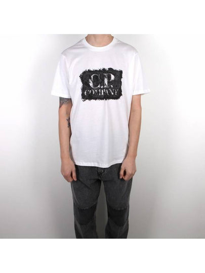 Logo Label Graphic Short Sleeve T-Shirt White - CP COMPANY - BALAAN 2