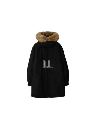 Faux Fur Trim Parka Black - BURBERRY - BALAAN 2