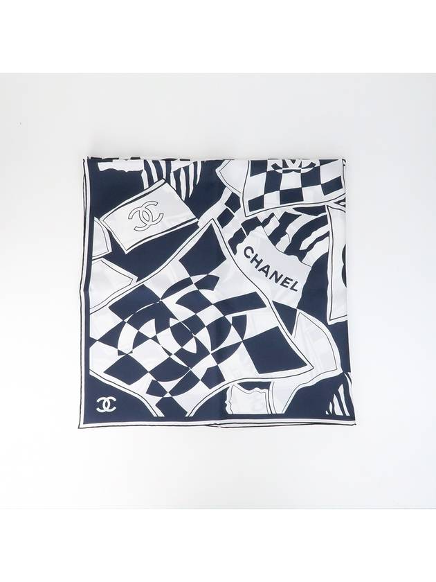 Square silk muffler navy white - CHANEL - BALAAN 2