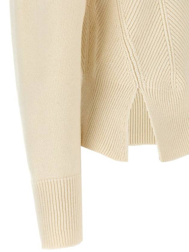 Chevron Pattern Crew Neck Knit Top Cream - ALEXANDER MCQUEEN - BALAAN 5