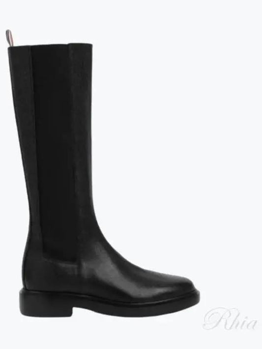 Logo Pebble Leather Chelsea Long Boots Black - THOM BROWNE - BALAAN 2