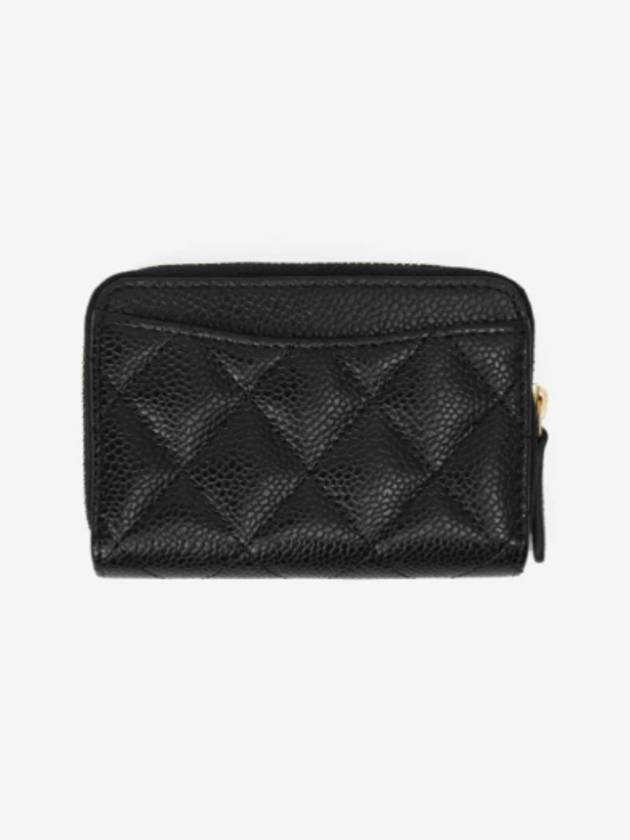 Classic Zipped Coin Purse Grained Calfskin & Gold Black - CHANEL - BALAAN 4