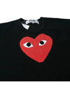 Men s Heart Short Sleeve T Shirt AZ P1T112 051 BLACK - COMME DES GARCONS - BALAAN 6