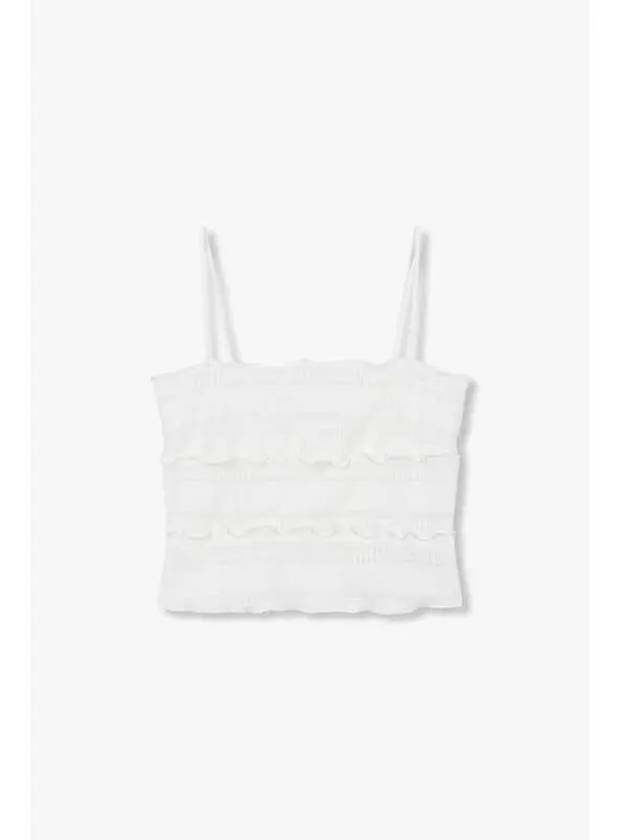 Ruffle Stretch Camisole Top Primrose Knit White - REFORMATION - BALAAN 1