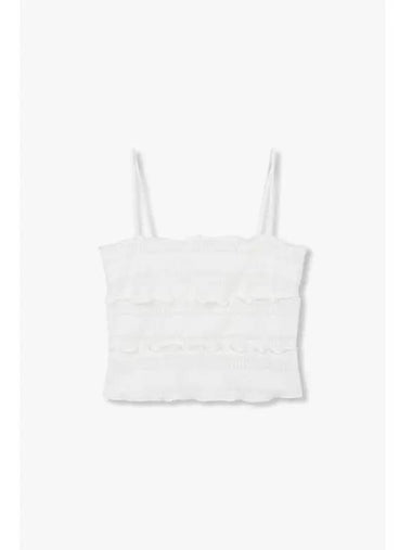 Ruffle Stretch Camisole Top Primrose Knit White - REFORMATION - BALAAN 1