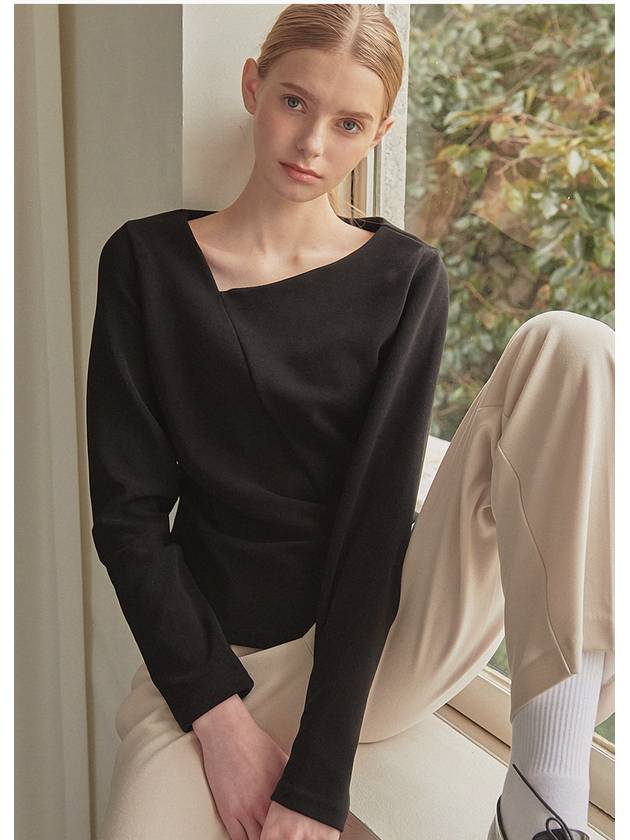 Women's Winning Line Slit Long Sleeve T-Shirt Black - MICANE - BALAAN 5