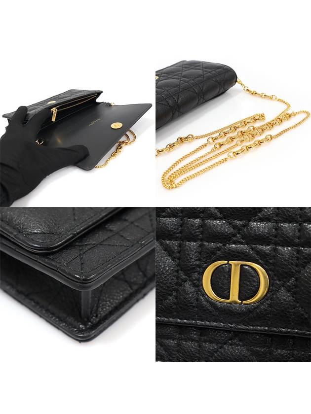 S5134UWHC M900 Black Supple Cannage Calfskin Caro WOC Chain Pouch Cross Bag - DIOR - BALAAN 6