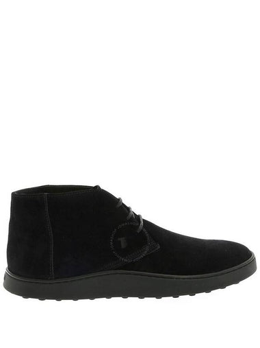 Tods Men's Black Suede Desert Boots With Box Rubber Sole, Brand Size 5 ( US Size 6 ) - TOD'S - BALAAN 1