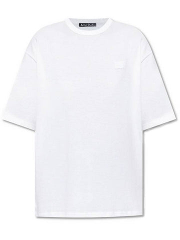 Logo Patch Cotton Short Sleeve T-Shirt White - ACNE STUDIOS - BALAAN 1