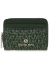 Jet Set Small Logo Card Wallet Green - MICHAEL KORS - BALAAN 2