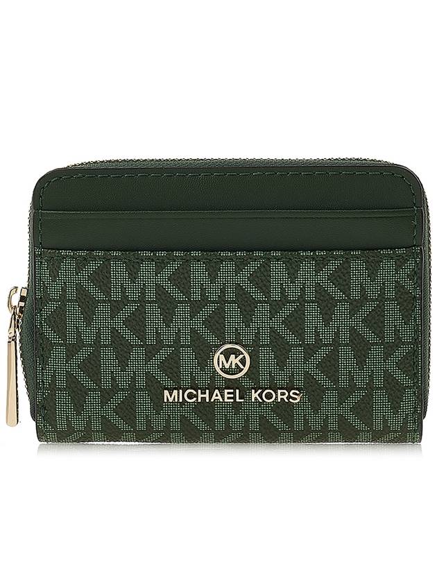 Jet Set Small Logo Card Wallet Green - MICHAEL KORS - BALAAN 2