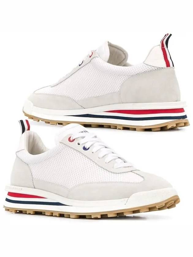 Fine Kid Suede Tech Runner White - THOM BROWNE - BALAAN 2