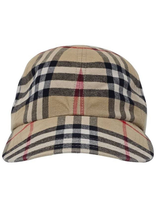 Check Cotton Ball Cap Beige - BURBERRY - BALAAN 2