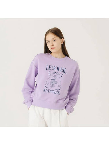 Brushed Options Drawing Spring Flower Sweat Shirts LAVENDER - LE SOLEIL MATINEE - BALAAN 1