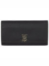 TB Logo Grainy Leather Continental Long Wallet Black - BURBERRY - BALAAN 2