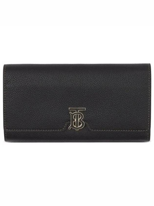 TB Logo Grainy Leather Continental Long Wallet Black - BURBERRY - BALAAN 2