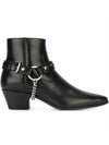 Wyatt Studded Harness Chelsea Boots Black - SAINT LAURENT - BALAAN.